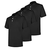 Geyuwoz 3er Pack Poloshirt Herren Kurzarm Baumwolle Golf Poloshirts Sport Atmungsaktiv Polohemd Basic T-Shirt Sommer Poloshirts für Herren Casual Outdoor Schwarz BL 3XL