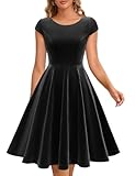 Dressystar Winterkleid Damen Kurz Festliche Kleider für Damen Weihnachtskleid Damen Kurzes Schwarzes Kleid 1956SR Black XXL