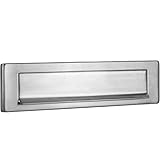 Gedotec Zeitungsklappe Edelstahl Briefeinwurf-Klappe für Haustüren & Wohnungseingangstüren | große Tür-Einwurfklappe rostfrei | Postschlitz recht-eckig 340 x 76 mm | 1 Stück - Abdeckung für Außen