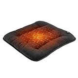 Kwak's Beheiztes Stadion-Sitzkissen, 3 Heizstufen, kabellos, wiederaufladbar, USB-Akku, tragbares Heizkissen für Outdoor, Camping, Angeln (Powerbank nicht im Lieferumfang enthalten) (Schwarz)