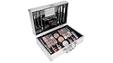 bonvoyage, Bon Voyage Makeup Set, 43-teiliges Schminkset mit Spiegel, Enthält Lippenstift, Lidschatten, Rouge, Nagellack und Mehr, Tragbarer und Modischer Metallkoffer