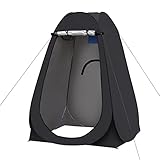 TUKAILAI Camping Toilettenzelt Duschzelt Pop Up Umkleidezelt Privatsphäre Toilette Umkleidekabine Lagerzelt Mobile Outdoor WC Zelt für Camping & Beach, mit Tragetasche 120 x 120 x 190 cm Schwarz