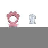 ORAGKE Fruchtsauger Baby, Silikon Obstschnuller mit 3 Sauger (G/M/K) BPA-frei, Beißring für Obst Gemüse Brei Beikost, Babybrei Einfrieren Behälter für Babynahrung Muttermilch, Zahnungshilfe (Rosa)