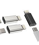 Adapter USB C Buchse auf Lightning Stecker (3 Stück) für iPhone 14 13 Pro Max Schnellladegerät zertifiziert für Apple MFI für iPad Kabel Anschluss Übertragung Dateien tragbar Gerät Ladegerät Adapter