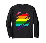 Gay Pride Flagge 3D Effekt Pride Gay LGBT Non Binary Langarmshirt