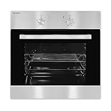 Exquisit Einbaubackofen, Backofen Einbaugerät Silber, 62 L Garraum, Einfache Bedienung, Backofen klein, EBE 555-1.1