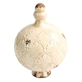 Manufaktur Lichtbogen Große Gartenkugel aus Keramik weiß mit Spitze