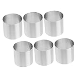 MOTHNUR 6 Stück Teiliges Edelstahl Tortenringe Kleine Runde Backformen Antihaftbeschichtet für Haushalt Bäckerei und Kuchenherstellung mit Einfacher Reinigung und Formstabiler Entnahme