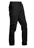 ATLASLAVA Herren Zip Off Wanderhose Abnehmbar Outdoorhose Atmungsaktiv Leichte Trekkinghose Schnelltrocknend Hose mit 6 Taschen Schwarz 34