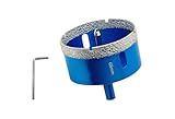 Teronbeta Diamant Lochsäge 68mm mit Zentrierbohrer, Professionellen Hartgelötet Diamant Kernlochbohrer für Fliesen, Porzellan, Keramik, Glas, Quarzit, Marmor