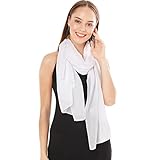 Shawl Factory - Heidi Chiffon Schal Damen Weiß - Seidenweich und Federleicht - Eleganter Halstuch Damen Schal - Polyester Tuch Damen - Pflegeleichtes Schaltuch - Damenschal