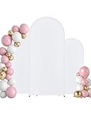 VEVOR Hochzeit Bogen, 3er-Set, Traubogen mit Gehäuseverbindung und Chassis-Querstangendesign, leicht zu montierender Goldener Ständer mit Stoffbezug, passend für Geburtstage, Feiern, Feiertage