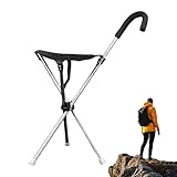 Sitzstock | Ergonomischer Stock, tragbar und rutschfest, zusammenklappbar mit Sitz, für Reisen, Abenteuer im Freien, Stadtwege und Parks