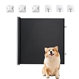 Ausziehbares Türgitter, Einziehbares Haustiergitter, 110/130cm Rollgitter Höhe 78 Cm, Sichtschutz, Space-Mesh-Material, Flexibles Sicherheitstor für Haustiere für Den Innenbereich(Frankreich,Small)