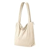 Tote Bag Damen Aesthetic,Shopper Tasche Damen Groß,Cord Tasche Beuteltasche Damen Mit ReißVerschluss,Tragetasche Damen,Shopping Bag,Women's Totes Für School Schule Arbeit Büro Reisen Einkaufen Alltag