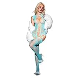 V-Ting Sexy Dessous für Damen Nahtlose Bodystocking catsuit ouvert Women Baby Doll Minikleid Sexy Kleid Fishnet Unterwäsche Negligees reizwäsche Lingerie Nachtkleid Sleepwear Im Schritt offen für sex
