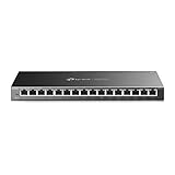 TP-Link TL-SG116E 16-Ports Gigabit Easy Smart Managed Netzwerk Switch(Gigabit-RJ45-Ports, Metallgehäuse, optimiert Datenverkehr, IGMP-Snooping, zentrales Management, energieeffizient)schwarz metallic