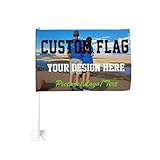 Personalisierte Autoflaggen, Individuelle Fotobannerschilder, Gartenflagge Mit Textlogo, Erstellen Sie Ihr Eigenes Design, Doppelseitiges Flaggenbanner Für Auto-/Lkw-Außendekoration, 12 X 18 Zoll