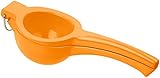Rosenstein & Söhne Orangenpresse manuell: Manuelle Zitrus- & Saftpresse aus Metall für Orangen, Ø 8,5 cm, orange (Orangenpresse Hand, Saftpresse ohne Strom, Cocktail)