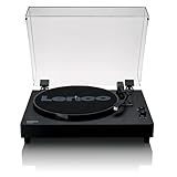 Lenco LS-60 Plattenspieler aus Holz mit Lautsprechern - Bluetooth Empfang und Übertragung - AT-3600 MMC - 3 Geschwindigkeiten 33/45/78 RPM - 2x5 W - Metallarm - RCA Ausgang - Staubschutzhaube