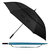 TECKNET Regenschirm Groß XXL,Golfschirm 68 Inch,regenschirm sturmfest Doppelt Überdachung Belüftet,Groß Stockschirm automatisches Öffnen mit EVA-Griff,Außen schwarz und innen grün