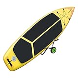 Kajak Transportwagen aus Aluminium für 2 Kajaks/SUPs, 176lbs Tragkraft, mit 10-Zoll pannensicheren Rädern, Faltbar und leicht, für Kajaks, Surfbretter, Kanus, SUP Boards (Schwarz, Grün)