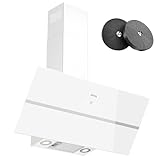 Dunstabzugshaube 90 cm,IsEasy Umluft Dunstabzugshaube mit 571 m³/h starke Saugleistung,4 Einstellstufen, Abluftmodus,1-9-Minuten-Timer, Kopffreie Abzugshaube, 61 dB, Weiß, Effizienz A++ [Energieklass