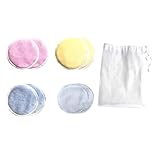 FOMIYES 8 Stück Waschbare Abschminkpads Dreilagige Wiederverwendbare Gesichtspads aus Baumwolle mit Aufbewahrungsnetz Sanfte Reinigung für Make up entfernung und Hautpflege