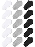 Cooraby 15 Paare sneaker socken kinder Jungen Kurze Socken Kinder Mädchen Knöchelsocken Sneakersocken kinder Kleinkind socken Schulkind Socken für 2-9 Jahre