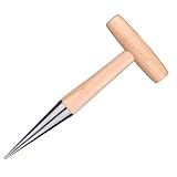 LIOOBO Professioneller Gartenlochbohrer Holzfarben Gartengerät zum Pflanzen Düngen Umpflanzen Ergonomischer Griff Robustes Gartentool für Einfaches Säen und Setzen von Pflanzen