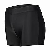 Dtone Mädchen Kurz Hose für Tanz Gymnastik Turnanzug Turn Shorts Glitzer glänzend Fitness HotpantsElasthan-schwarz 140 (9-10 Jahre)