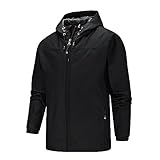 Generisch Übergangsjacke Herren Wasserdicht All Weather Jacke Winddichte Durchgehender Reißverschluss Jacken Lässige Dünne Outdoor Mens Jacket Übergang Atmungsaktiv Army