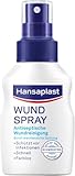Hansaplast Wundspray (50 ml), zur antiseptischen Wundreinigung durch mechanische Spülung, Spray schützt vor Wundinfektionen, farblos und besonders hautfreundlich