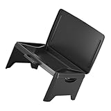 UKCOCO Faltbarer Tragbarer Laptoptisch mit Stauraum Multifunktionaler Bettschreibtisch für Laptop Schreiben und Frühstück für Sofa Bett Couch und Reisen Modernes Schwarzes Design