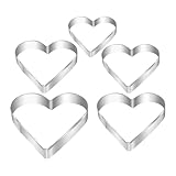 Herz Keksausstecher Set Obstschneidebrett Schimmel 5x Präge-Cutter in Brotform in Herzform - Herzform für Sandwiches, Muffins, Nudeln