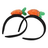 LIFKOME 2 Stück Lustiges Plüsch Karotten Haarband für Erwachsene Cartoon Haarschmuck für Auftritte Gesichtswäsche und Alltag für Mädchen und Frauen