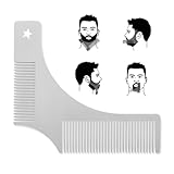 Bartschablone Herren, Premium Edelstahl Schablone für Bart-Styling, Bart Schablone Männer, Rasiervorlage Zubehör für perfektes Bart Styling und Pflege