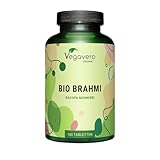 Brahmi Bio hochdosiert | 1.500 mg Bacopa monnieri | 2% Bacoside | Vegan & Laborgeprüft | Pulver aus Indien | Deutsche Produktion von Vegavero® | 180 Tabletten