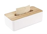 Kosmetiktücher Box aus Holz,26x13x9cm Taschentuchspender,Praktische Tücherbox,Rechteckige Tissue Box für handelsübliche