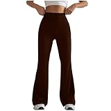 Jogginghose Damen High Waist, Yogahose High Waist Sporthose Geradem Bein Weitehose Bequeme Lässig Schlaghose Elastic Waist Stretch-Hosen Po-Lift Traininghose Einfarbiger Freizeithose