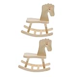 BESPORTBLE 2 Stücke Unfertige Holzschaukelpferde DIY Bastelspielzeug für Kleinkinder für Kreative Gestaltung Vorschule und Dekoration Robust und Sicher aus Holz