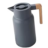 OFFSCH Wasserflasche Topf Spender Isolierkannen Gießen Wasserkrug Pumpe Klare Isolierte Wasserflasche Thermoflasche Getränk Teekessel Wasserkocher Klopfen Verschütten Thermal- Vakuum Grey