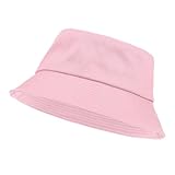 Yolev Fischerhut Damen Eimerhut Einfarbig Sonnenblende Bucket Hat mit UV Schutz Sonnen Hut Rosa Faltbar Sommer Outdoor Sporthut Anglerhut Herren