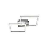 BRILONER - LED Deckenlampe dimmbar in Stufen, schwenkbar, warmweiße Lichtfarbe, LED Lampe, Deckenleuchte, Wohnzimmerlampe, Schlafzimmerlampe, Küchenlampe, Deckenbeleuchtung, 62x36,8x7,3 cm, Chrom-Alu