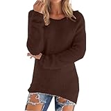 Schwarzer Rollkragenpullover Damen Strickpullover Damen Grau Grosse Grössen Fleecepullover Casual Locker Sweater Bluse Tops Brauner Strickpullover Damen Damen Baumwolle Grobstrick Pullover Damen Dünn