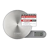 CASO Kitchen EcoMate - Design Küchenwaage, batterielose Nutzung durch kinetische Energie, Testsieger ETM Testmagazin, bis 5 kg, Wiegefläche aus Edelstahl