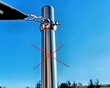 Stufenlose Höhenverstellung Edelstahl Sonnensegel Mast V2A 42-60 mm mit Sterngriff (42-43mm)