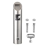 Wandaschenbecher aus Edelstahl, Runde Aschenbecher Wandmontage mit Schloss, Wetterfest Tubular Öffentliche Wandascher für Terrasse, Restaurant, Hotel und Büro oder Balkon (Silber)