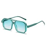 TOIPASTN Steampunk Sonnenbrille Herren Damen Double Beam Rivet Punk (grün)
