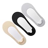 MUCKLILY 3 Paare Damen Unsichtbare Low Cut Sneaker Socken Atmungsaktiv Komfortabel Gedämpft Rutschfest in Beige Schwarz für Alltag und Freizeit